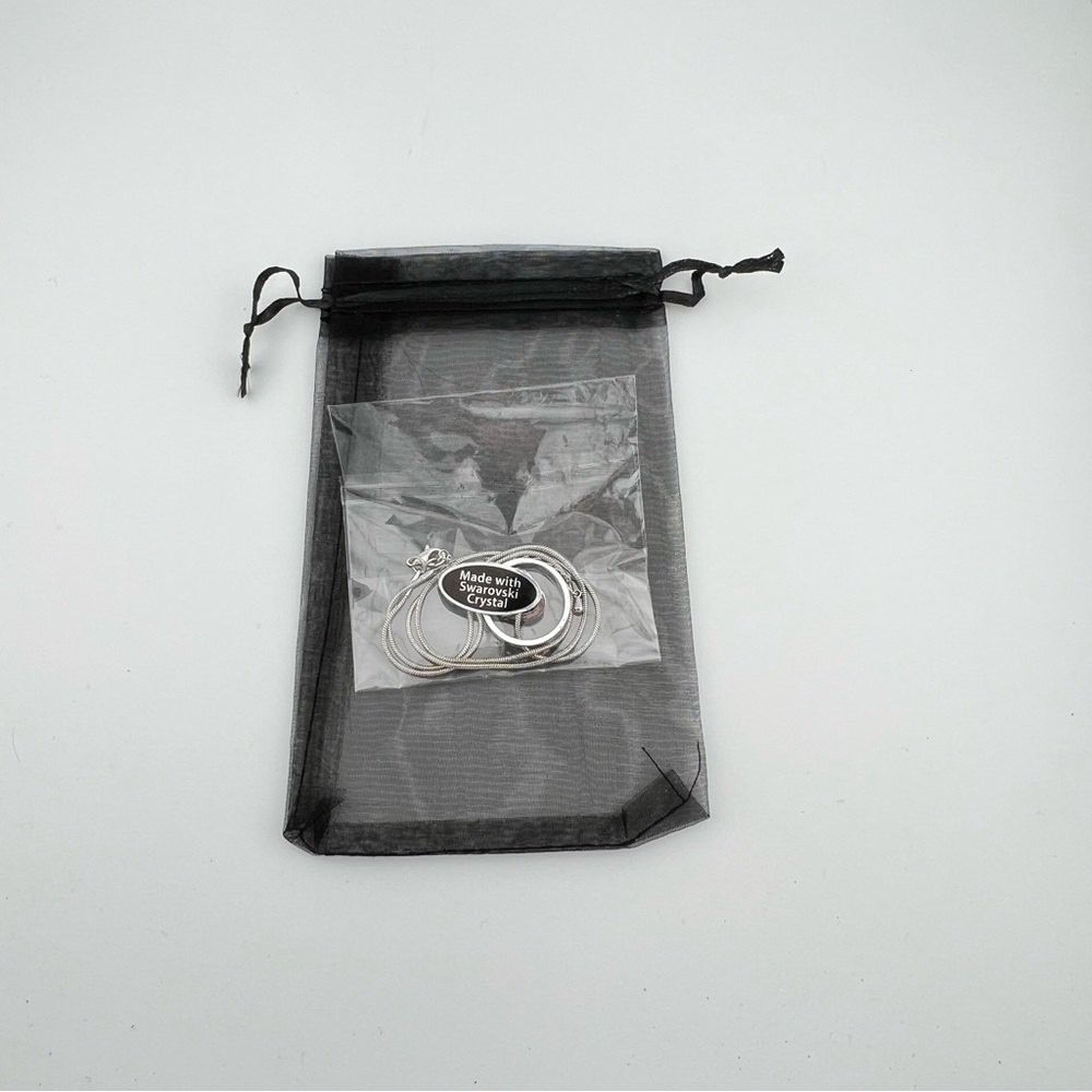 Swarovski Crystal Heart in Circle Silver Necklace - Picture 11 of 12